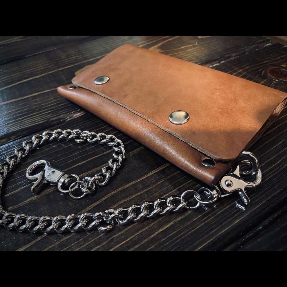 Mens Leather Biker Chain Wallet